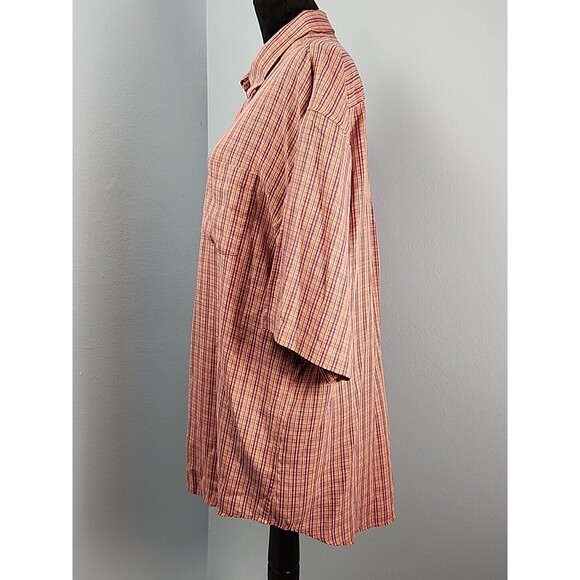 Bugatchi Uomo Mens XL Shirt Plaid Short Sleeve Button Front Pocket Collared - Picture 9 of 11